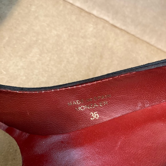 SOLD Black suede high heel shoes with a buckle on the side by Unisa - Picture 8 of 10